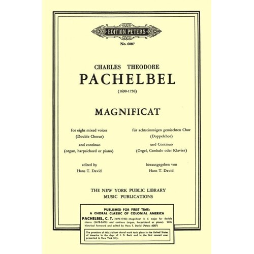 Pachelbel - Magnificat SATB Double Choir (Octavo) Book