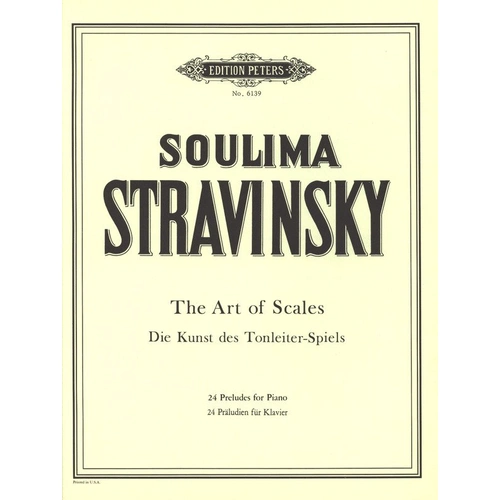 Art of Scales Preludes 24 for Piano Solo by Soulima Stravinsky, Edition Peters, 1 Page