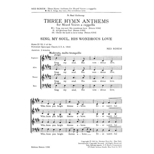 Sing My Soul His Wondrous Love SATB A Cappella (Octavo) Book