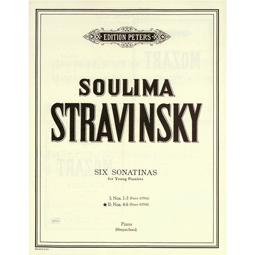 Sonatinas for Young Pianists Book 2 Nos. 4-6 by Soulima Stravinsky, Piano Solo, Edition Peters, 1 Page