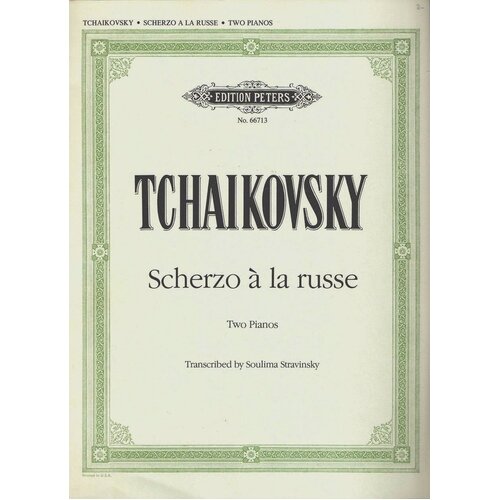 Scherzo A La Russe Op 1 No 1 2 Piano 4 Hand (Softcover Book)
