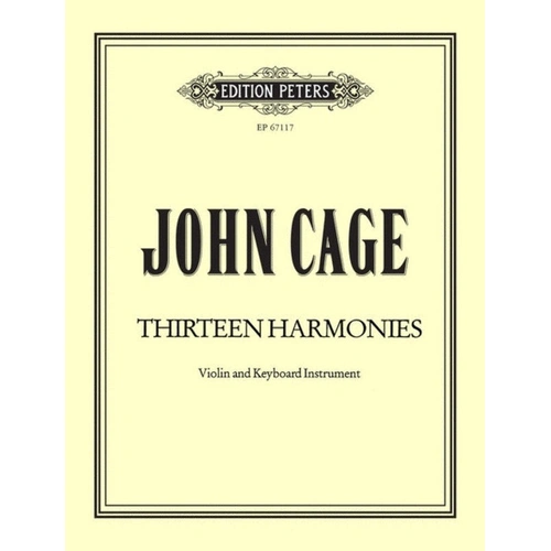 13 Harmonies - Violin Solo Sheet Music by John Cage - Peters EP67117