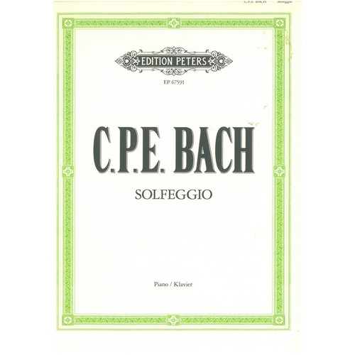 CPE Bach - Solfeggio for Solo Piano, Edition Peters, 1 Page