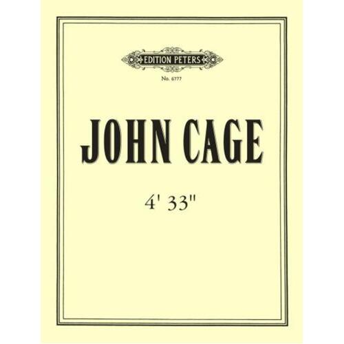 4 33 (1952) Tacet Any Instrument (Music Score/Parts) Book