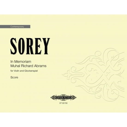 Sorey - In Memoriam Muhal Richard Abrams Violin/Glock (Pod) Softcover Book (Glockenspiel|Violin)
