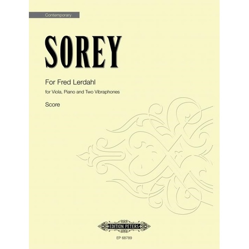 Sorey - For Fred Lerdahl Viola/Piano/2 Vibraphones (Pod) Score (Piano|Vibraphone|Viola)