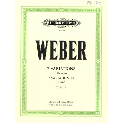 Weber 7 Variations Op. 33 for Clarinet and Piano