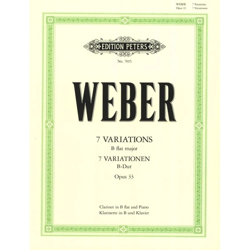 Weber 7 Variations Op. 33 for Clarinet and Piano