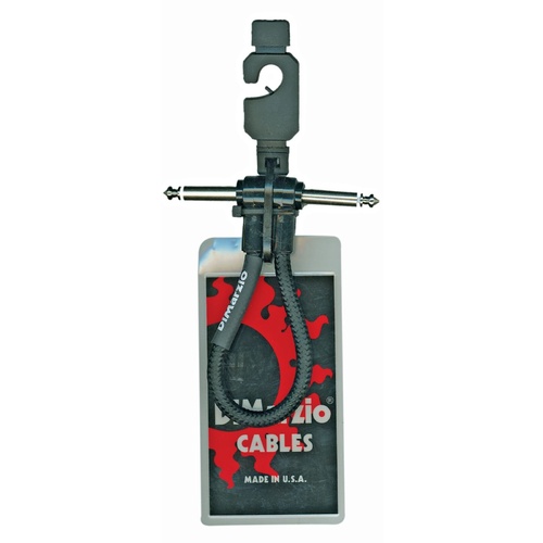 DiMarzio 6" Jumper Cable, Black Patch lead, guitar, overbraid, right angle