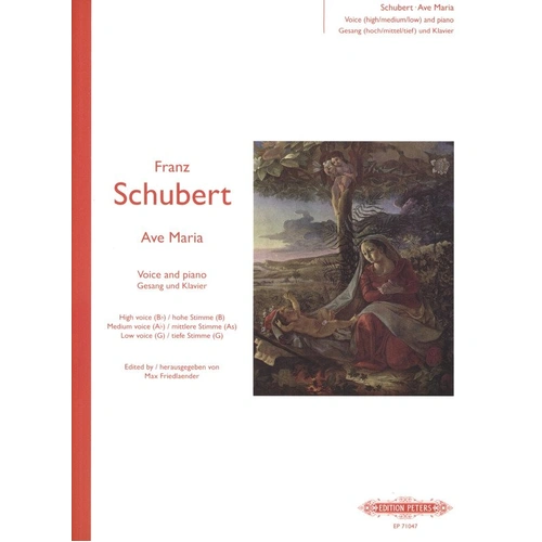 Schubert - Ave Maria Vocal Score for High/Medium/Low Voice, Edition Peters