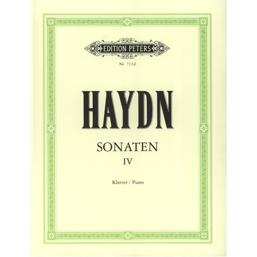 Haydn - Piano Sonatas Vol 4, Edition Peters, Piano Solo, Hob.XVI Nos. 6, 10, 22, 30, 32, 38, 43, 47, 50, 51.7