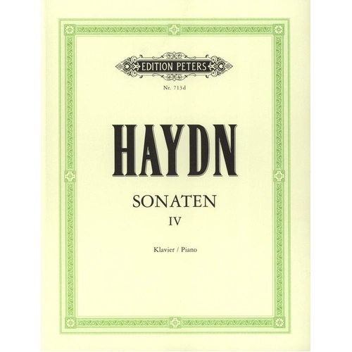Haydn - Piano Sonatas Volume 4, Edition Peters, Piano Solo, Hob.XVI Nos. 6, 10, 22, 30, 32, 38, 43, 47, 50, 51.7