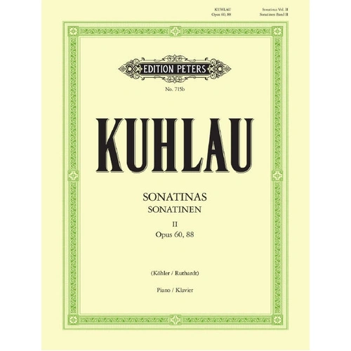 Kuhlau Sonatinas Volume 2 Op 60 88 Piano Solo Peters EP715B