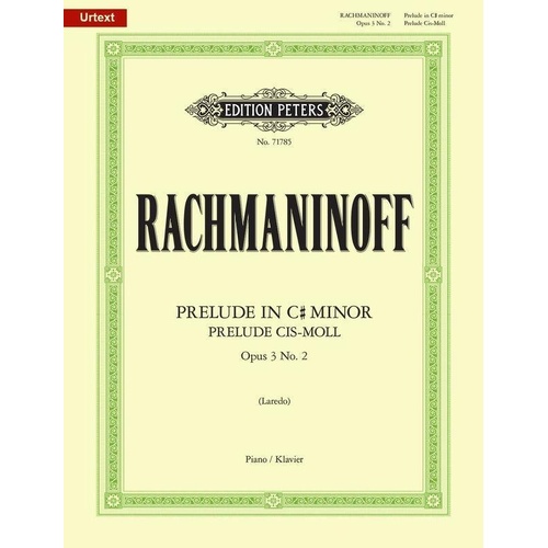 Rachmaninoff Prelude Op. 3 No. 2 in C# Minor for Piano Solo, Edited by Ruth Laredo, Edition Peters