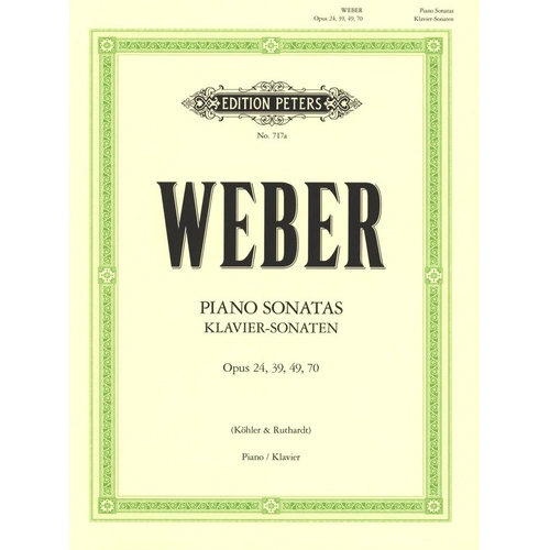 Weber Complete Piano Works Vol 1 Sonatas Sheet Music for Piano Solo
