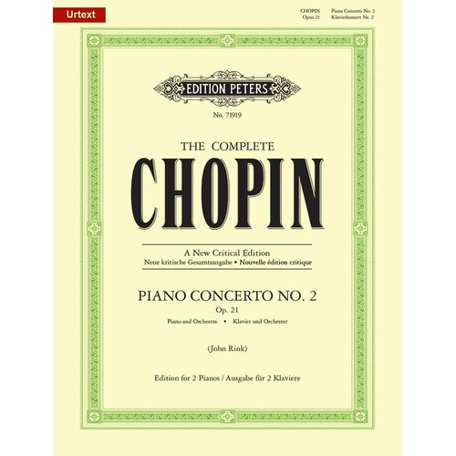 Concerto No 2 Op 21 F Min 2P 4H Ed Rink Urtext (Softcover Book)