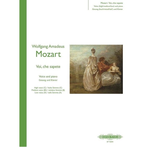 Voi Che Sapete for High/Medium/Low Voice by Wolfgang Amadeus Mozart, Edition Peters, 1 Page