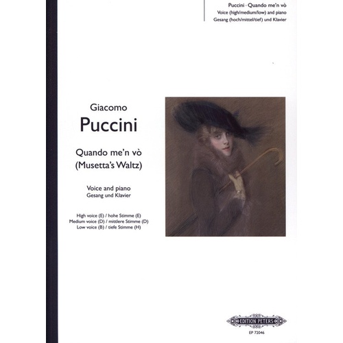 Musetta's Waltz Song Vocal Score by Giacomo Puccini - Edition Peters, 1 Page