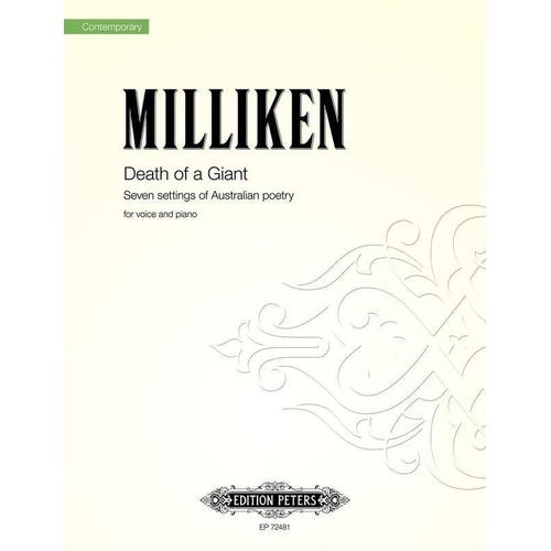 Milliken - Death of a Giant for Voice and Piano, Edition Peters, 1 Page