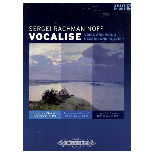 Rachmaninoff - Vocalise Op. 34 No. 14 Voice/Piano 3 Keys in 1 Edition Peters