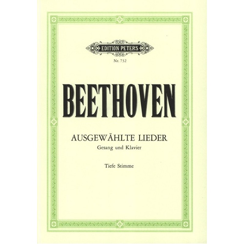 Beethoven - 30 Selected Songs for Low Voice in German, Vocal Score, Edition Peters, 19 Pages