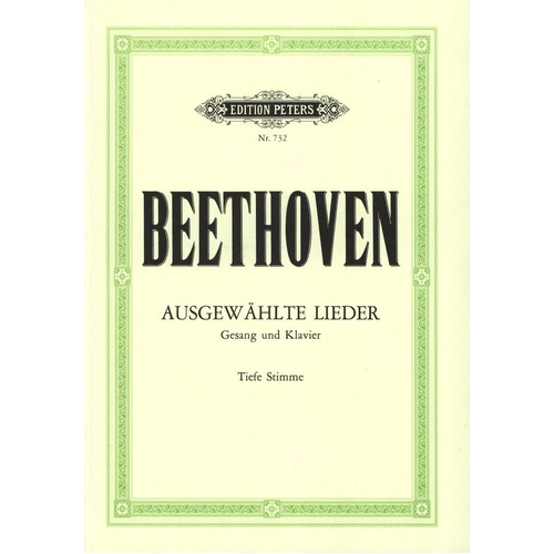 Beethoven - 30 Selected Songs for Low Voice in German, Vocal Score, 19 Pages, Edition Peters