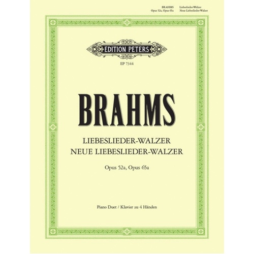 Liebeslieder Waltzes Op 52A Neue Op 65A Pd (Softcover Book)