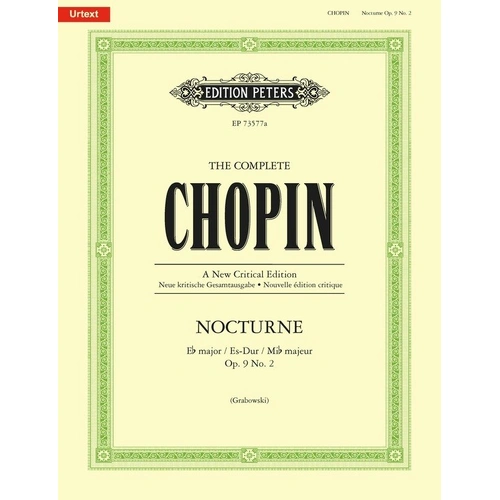 Chopin Nocturne in E Flat Major Op 9 No 2 Comparative Edition Piano Solo 28 Pages Edition Peters