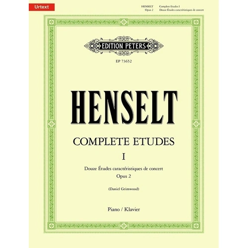 Henselt Complete Etudes Vol. 1 Op. 2 for Piano Solo - Edition Peters
