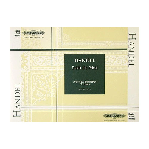 Zadok The Priest for Piano Duet by George Frideric Handel, Edition Peters, 1 Page