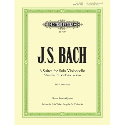 Bach - 6 Cello Suites Arr For Viola (Softcover Book)