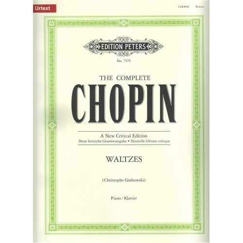 Chopin Waltzes New Critical Edition Urtext for Piano Solo by Edition Peters