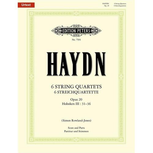 String Quartets 6 Op 20 Hob 3 No 31-36 Score/Parts Book