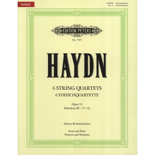 String Quartets Op. 33 Hob. 3 No. 37-42 Sc/Pts by Joseph Haydn
