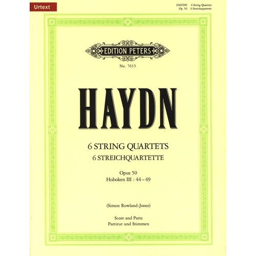 String Quartets Op. 50 Hob. 3 No. 44-49 Sc/Pts by Joseph Haydn