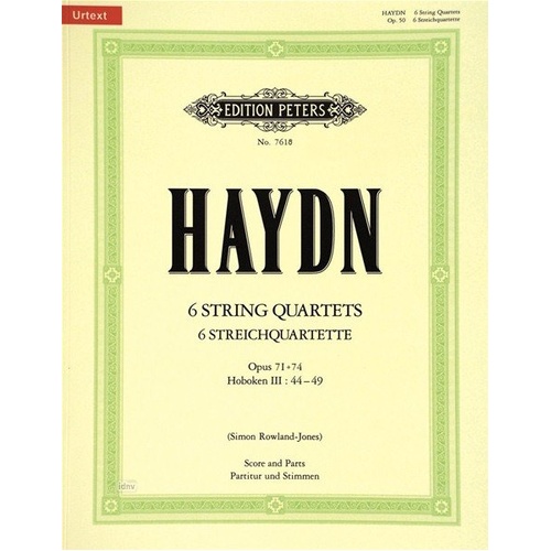 String Quartets Op. 71 & Op. 74 Sc/Pts - Joseph Haydn - Edition Peters
