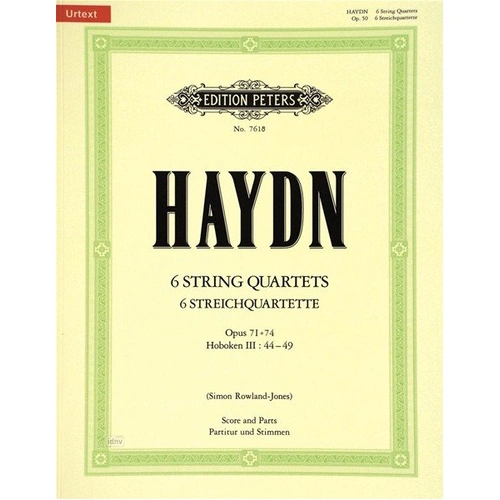 String Quartets 6 Op. 71 Op. 74 Sc/Pts by Joseph Haydn - Edition Peters