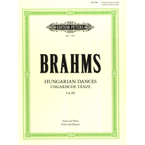 Brahms Hungarian Dances Nos 1 & 3 for Viola/Piano Arranged by Watson Forbes