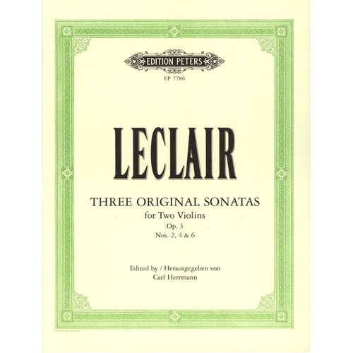 Leclair - 3 Sonatas Op. 3 Nos. 2, 4, 6 for Violin Duet