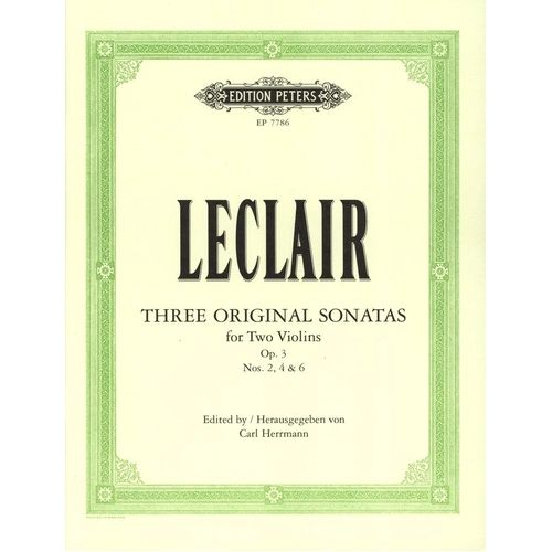 Leclair - 3 Sonatas Op. 3 Nos. 2, 4, 6 for Violin Duet