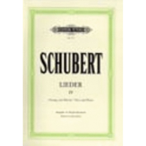 62 Songs Book 4 in Original Keys by Ed Friedlander for Voice, Vocal Score, Composer: Franz Schubert, Publisher: Edition Peters