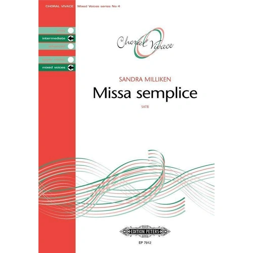 Missa Semplice SATB Choral Score by Sandra Milliken, Edition Peters, 1 Page