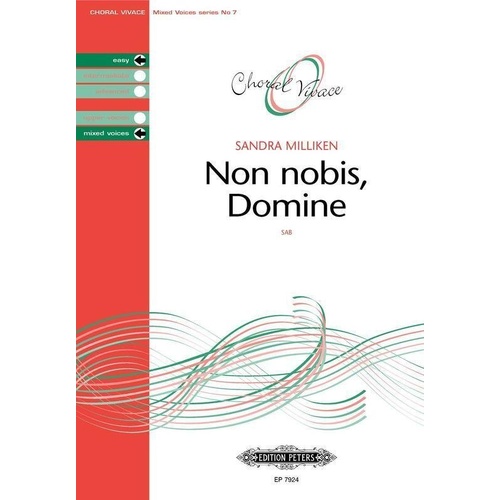 Non Nobis Domine - Choral Score by Sandra Milliken, Edition Peters, 1 Page