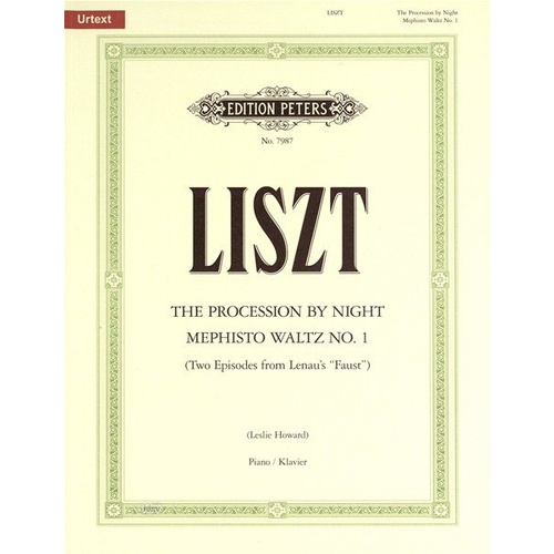 Procession By Night / Mephisto Waltz No 1 Piano Duet by Franz Liszt, Edition Peters, 1 Page