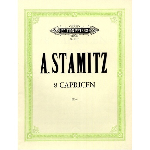 Stamitz 8 Caprices for Solo Flute - Edited by Lebermann, Edition Peters, Advanced Level