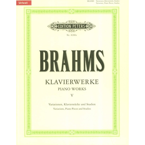 Piano Works Vol. 5: Miscellaneous Pieces by Johannes Brahms, Piano Solo, Edition Peters, 1 Page