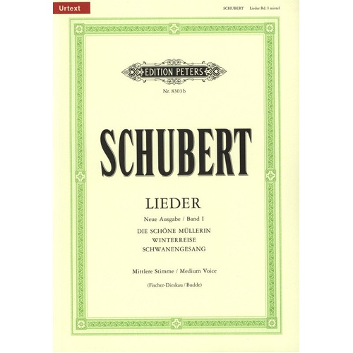 Schubert - Songs Vol. 1 Medium Voice Edition Peters