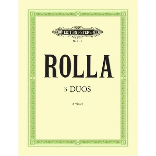 3 Duos for Viola Solo by Alessandro Rolla - Peters EP8312