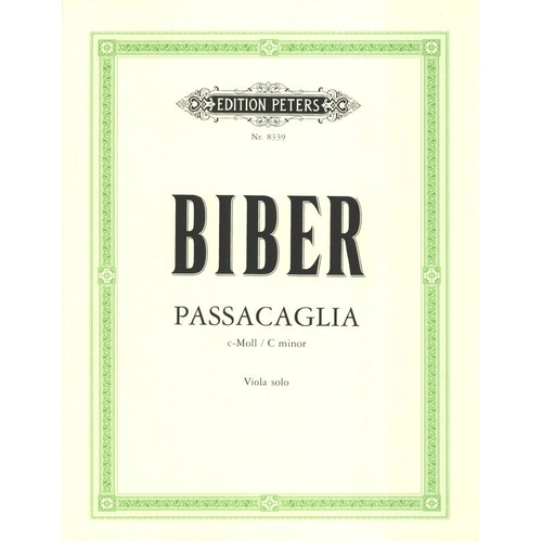 Biber Passacaglia in C Minor for Viola Solo Arranged by Lebermann