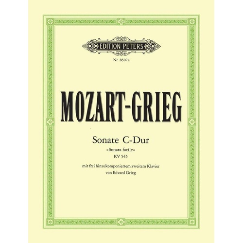 Mozart Sonata K 545 for 2 Pianos 4 Hands Arranged by Grieg